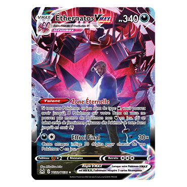 Carte Éthernatos - Holographique rare VMAX de Pokémon Origine Perdue TG22/TG30