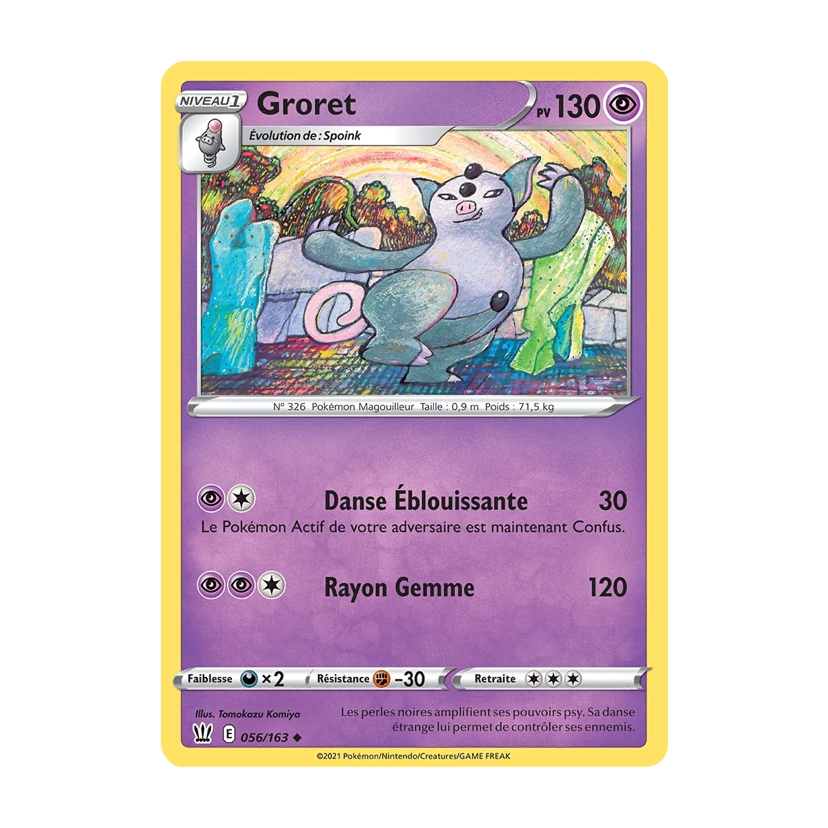 Carte Groret - Peu commune (Brillante) de Pokémon Épée et Bouclier Styles de Combat 056/163