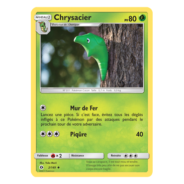 Découvrez Chrysacier, carte Peu commune de la série Soleil et Lune (JCC)