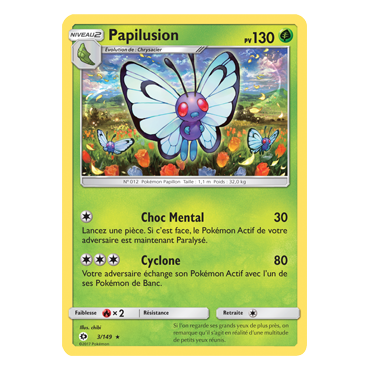 Découvrez Papilusion, carte Rare de la série Soleil et Lune (JCC)