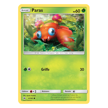 Paras 4/149 : Joyau Commune de l'extension Pokémon Soleil et Lune (JCC)
