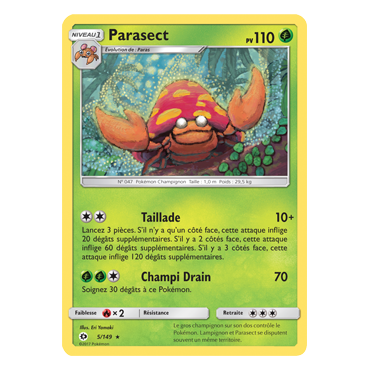 Carte Parasect - Rare de Pokémon Soleil et Lune (JCC) 5/149