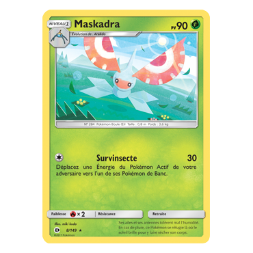 Carte Maskadra - Rare de Pokémon Soleil et Lune (JCC) 8/149