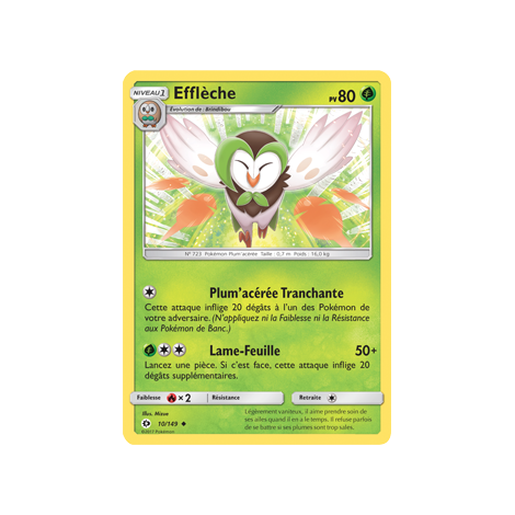 Carte Efflèche - Peu commune de Pokémon Soleil et Lune (JCC) 10/149