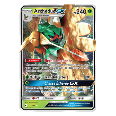 Carte Archéduc - Holographique rare GX de Pokémon Soleil et Lune (JCC) 12/149