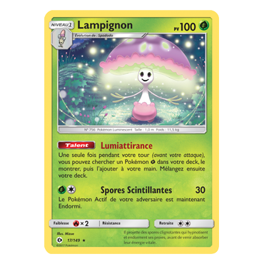 Lampignon 17/149 : Joyau Holographique rare de l'extension Pokémon Soleil et Lune (JCC)