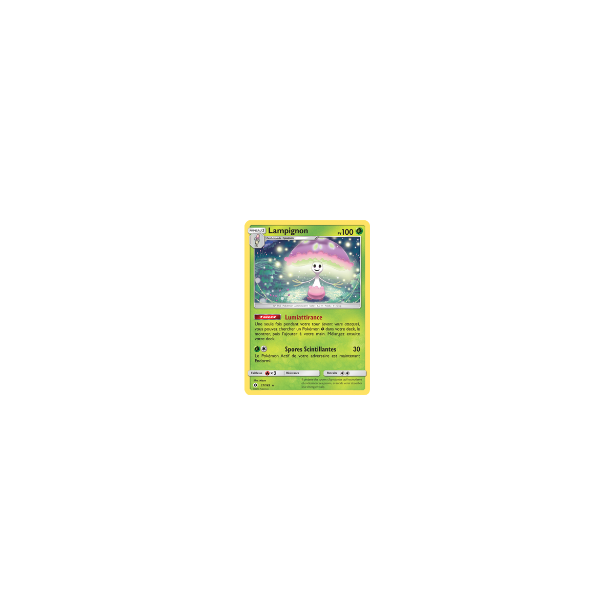 Lampignon 17/149 : Joyau Holographique rare de l'extension Pokémon Soleil et Lune (JCC)