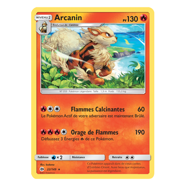 Carte Arcanin - Holographique rare de Pokémon Soleil et Lune (JCC) 22/149
