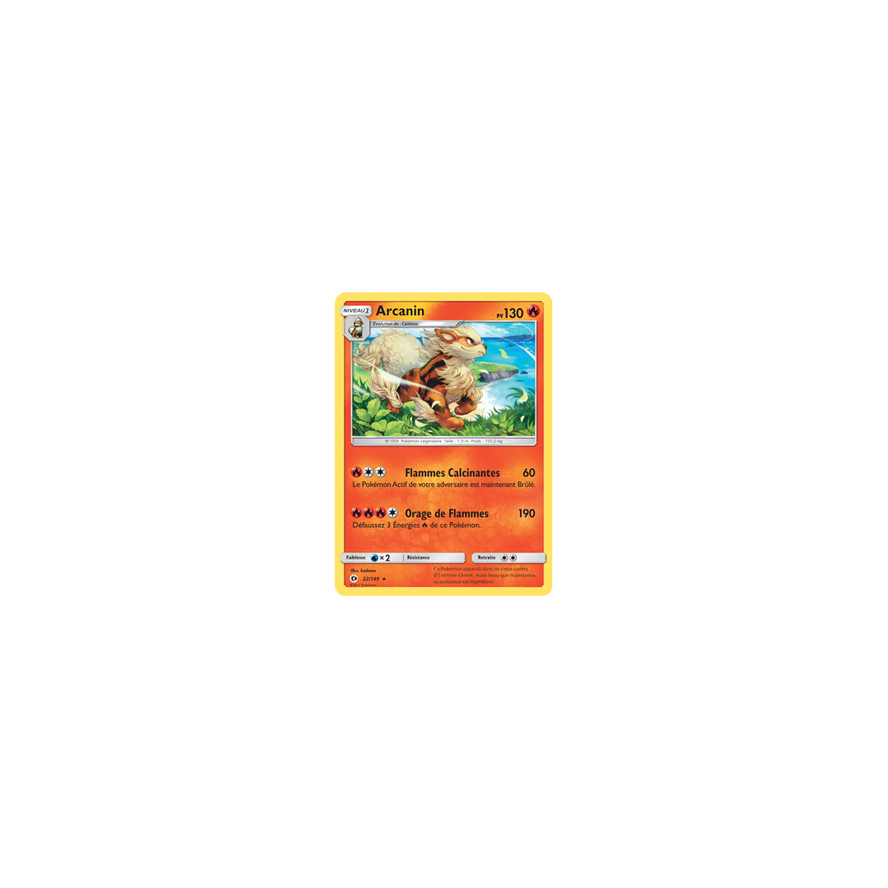 Carte Arcanin - Holographique rare de Pokémon Soleil et Lune (JCC) 22/149