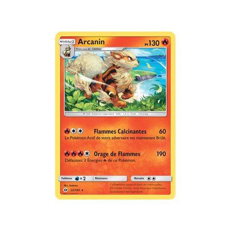 Carte Arcanin - Holographique rare de Pokémon Soleil et Lune (JCC) 22/149