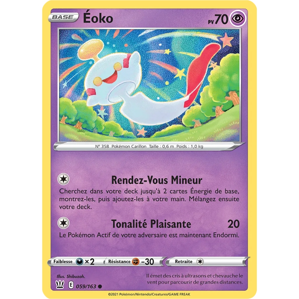 Carte Éoko - Commune (Brillante) de Pokémon Épée et Bouclier Styles de Combat 059/163