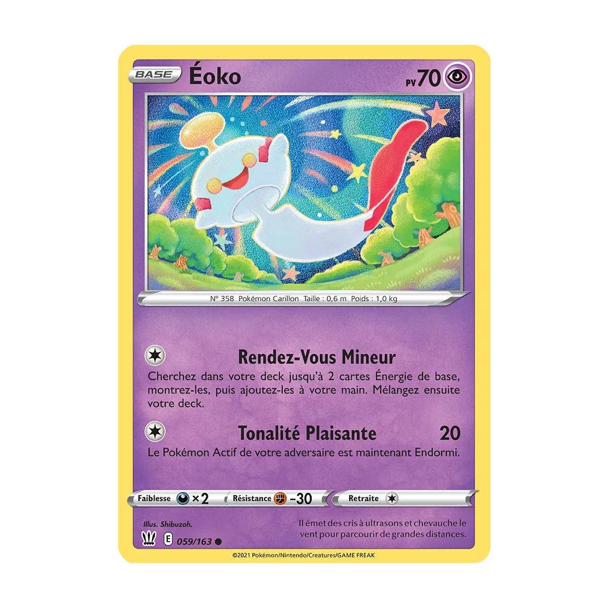 Carte Éoko - Commune (Brillante) de Pokémon Épée et Bouclier Styles de Combat 059/163