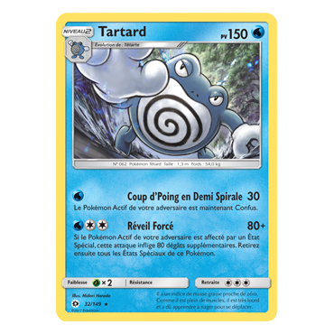 Découvrez Tartard, carte Holographique rare de la série Soleil et Lune (JCC)