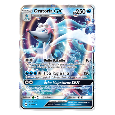 Découvrez Oratoria, carte Holographique rare GX de la série Soleil et Lune (JCC)