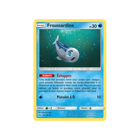 Froussardine 44/149 : Joyau Peu commune de l'extension Pokémon Soleil et Lune (JCC)