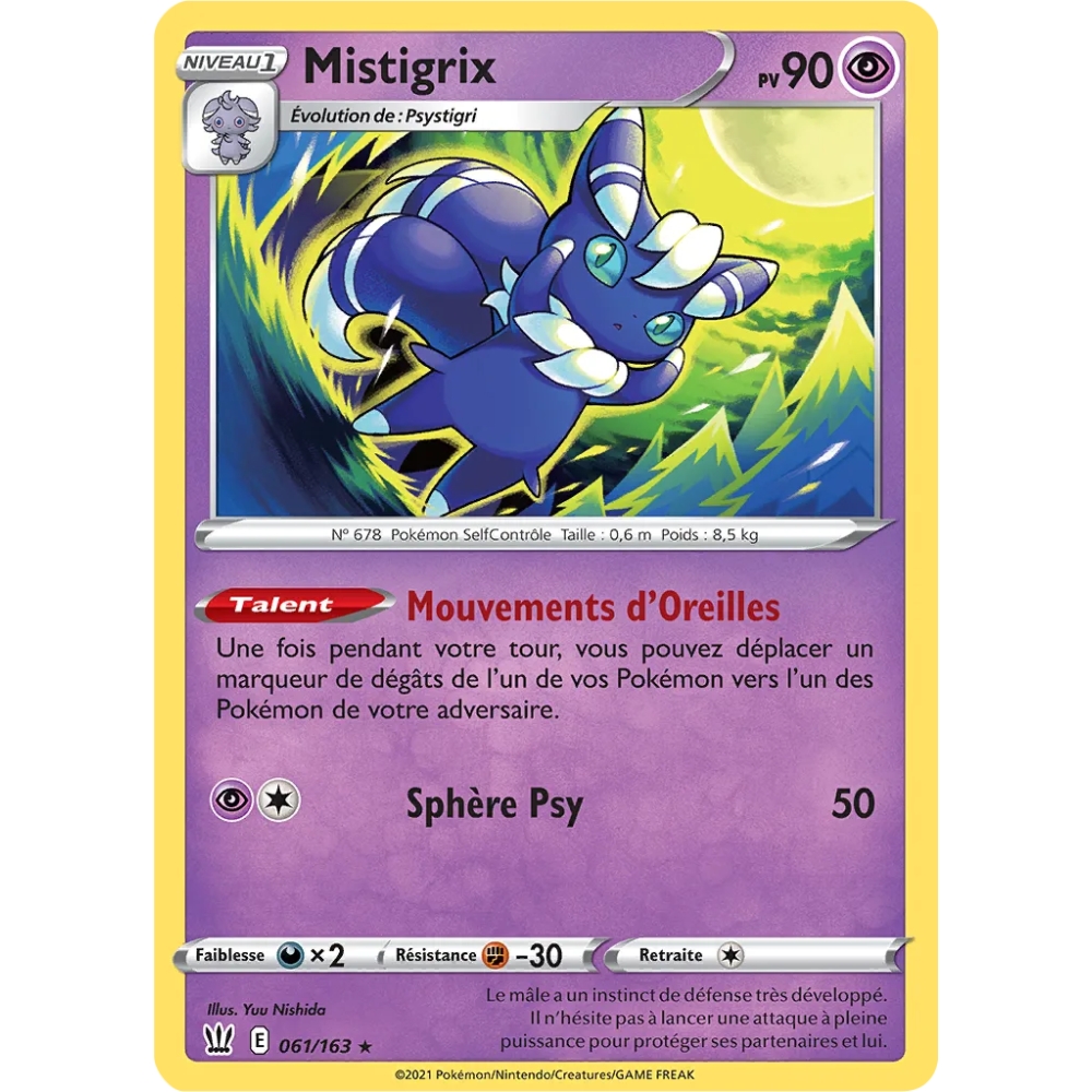 Mistigrix 061/163 extension Pokémon Épée et Bouclier Styles de Combat