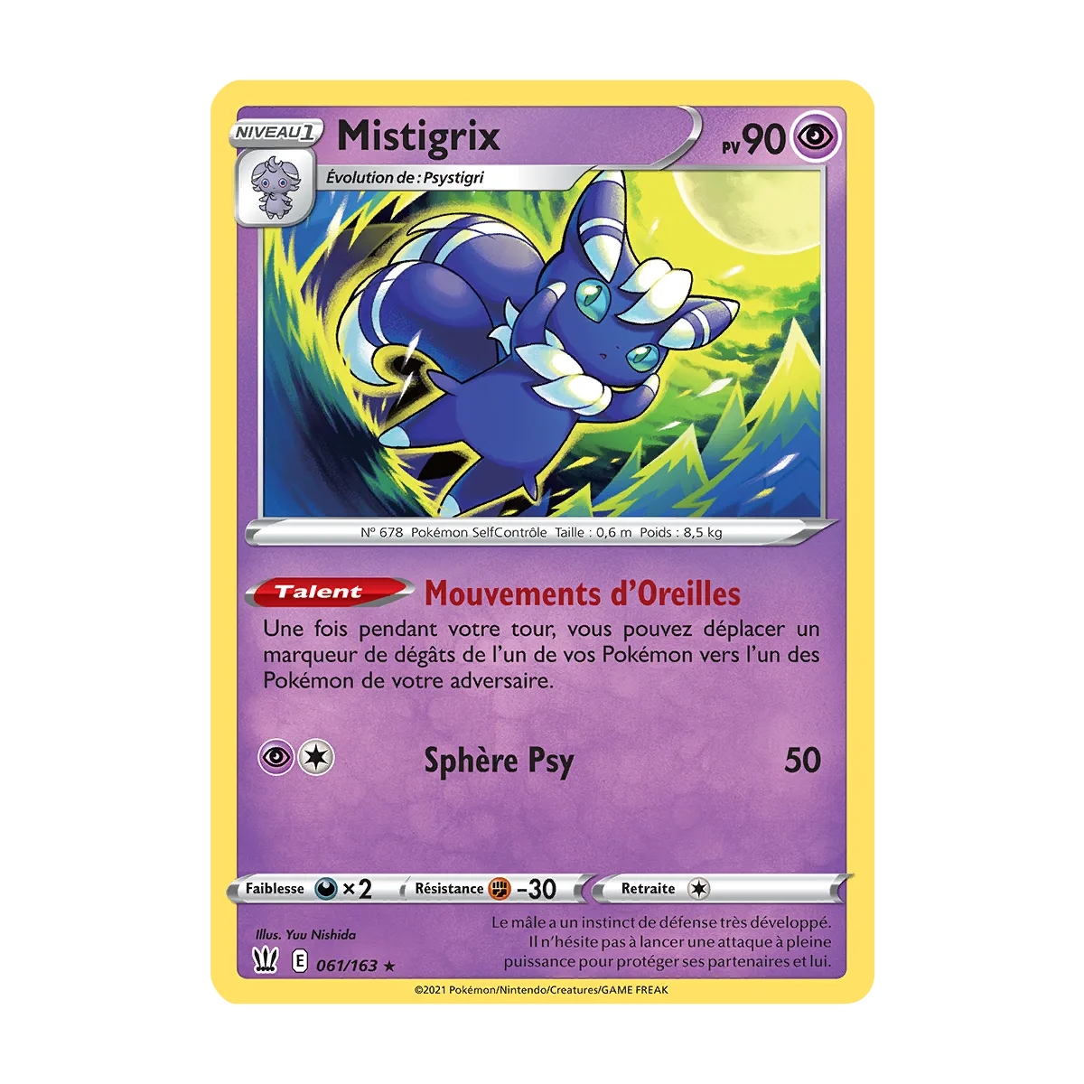 Mistigrix 061/163 extension Pokémon Épée et Bouclier Styles de Combat