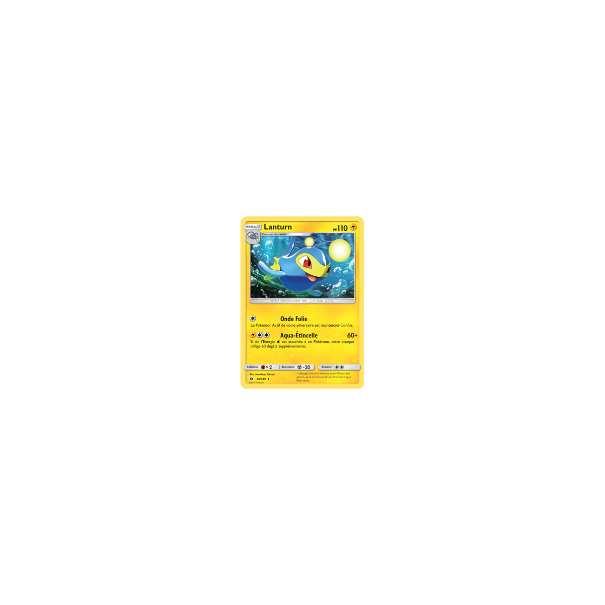 Lanturn 50/149 : Joyau Rare de l'extension Pokémon Soleil et Lune (JCC)