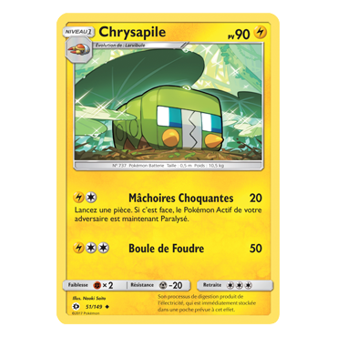 Chrysapile 51/149 : Joyau Peu commune de l'extension Pokémon Soleil et Lune (JCC)