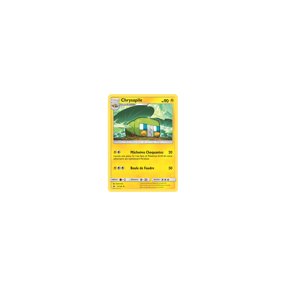 Chrysapile 51/149 : Joyau Peu commune de l'extension Pokémon Soleil et Lune (JCC)