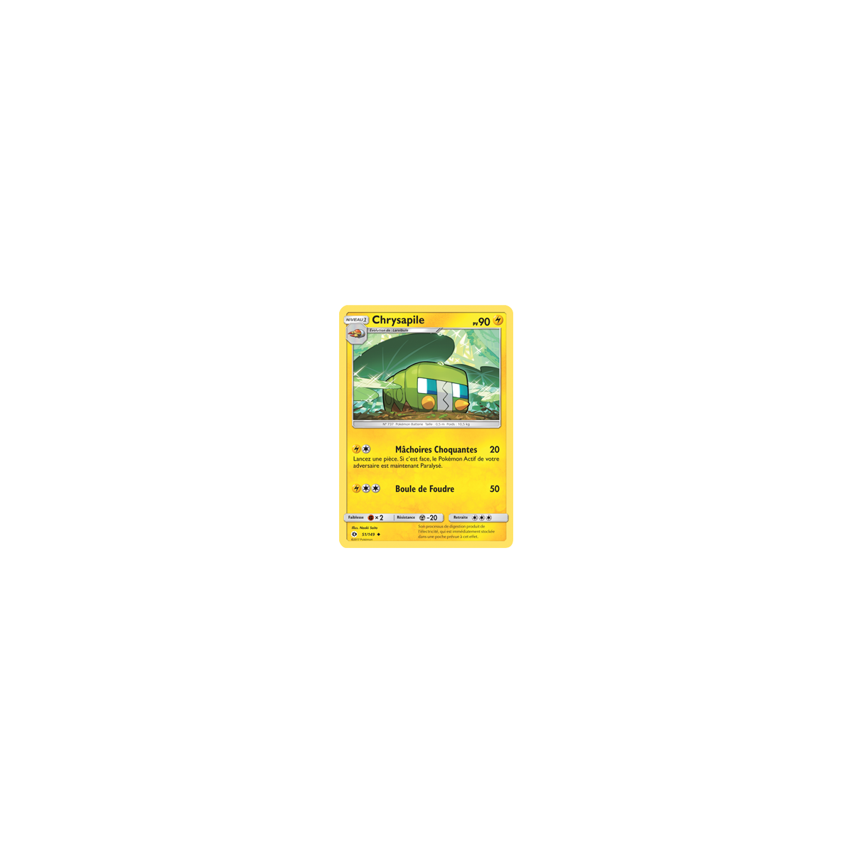 Chrysapile 51/149 : Joyau Peu commune de l'extension Pokémon Soleil et Lune (JCC)