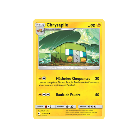 Chrysapile 51/149 : Joyau Peu commune de l'extension Pokémon Soleil et Lune (JCC)