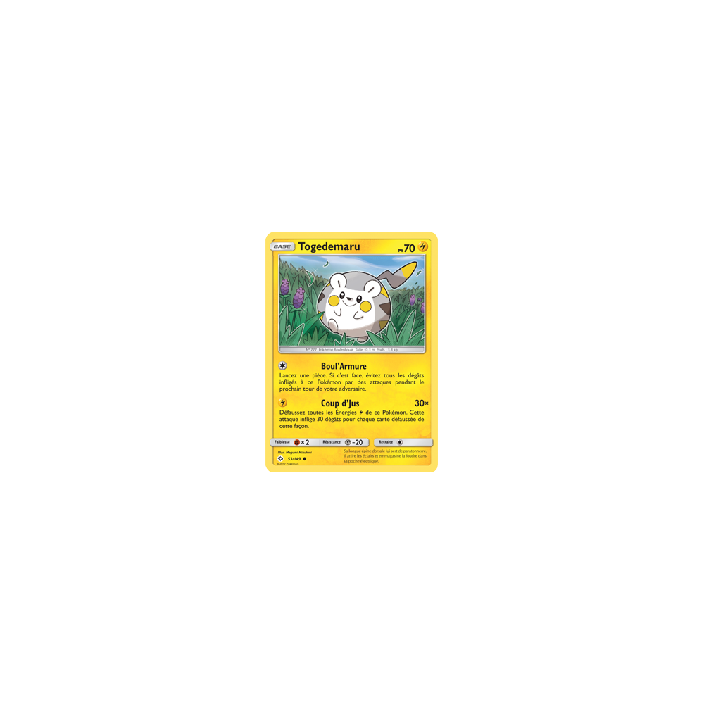 Togedemaru 53/149 : Joyau Commune de l'extension Pokémon Soleil et Lune (JCC)