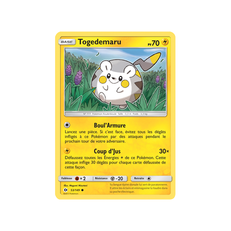 Togedemaru 53/149 : Joyau Commune de l'extension Pokémon Soleil et Lune (JCC)