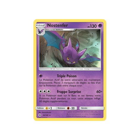 Nostenfer 56/149 : Joyau Holographique rare de l'extension Pokémon Soleil et Lune (JCC)