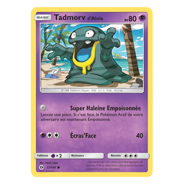 Découvrez Tadmorv d'Alola, carte Commune de la série Soleil et Lune (JCC)