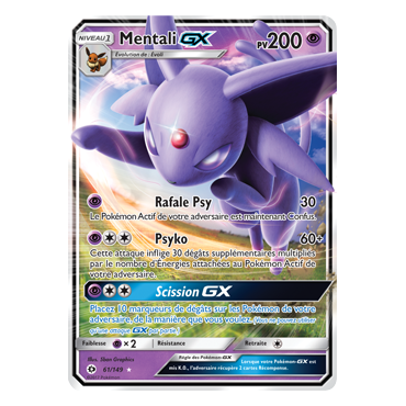 Mentali 61/149 : Joyau Holographique rare GX de l'extension Pokémon Soleil et Lune (JCC)