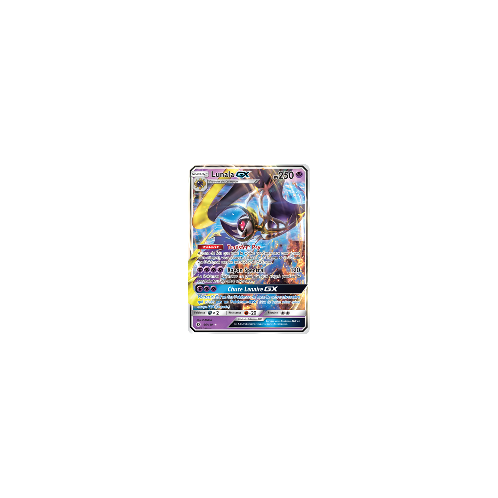 Découvrez Lunala, carte Holographique rare GX de la série Soleil et Lune (JCC)