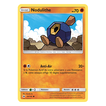 Carte Nodulithe - Commune de Pokémon Soleil et Lune (JCC) 69/149
