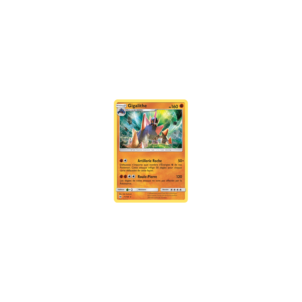 Gigalithe 71/149 : Joyau Holographique rare de l'extension Pokémon Soleil et Lune (JCC)