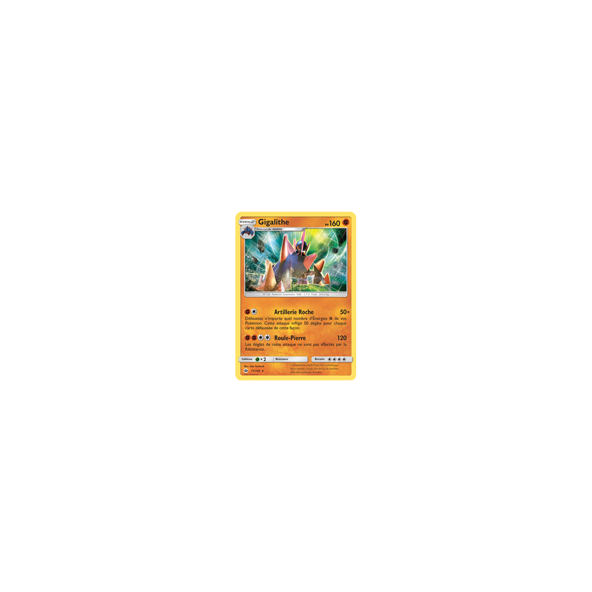 Gigalithe 71/149 : Joyau Holographique rare de l'extension Pokémon Soleil et Lune (JCC)