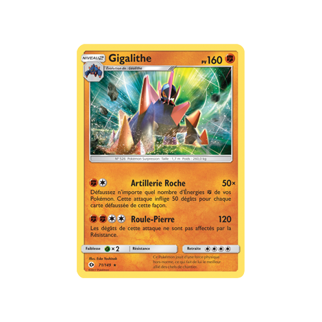 Gigalithe 71/149 : Joyau Holographique rare de l'extension Pokémon Soleil et Lune (JCC)