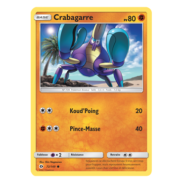 Crabagarre 72/149 : Joyau Commune de l'extension Pokémon Soleil et Lune (JCC)