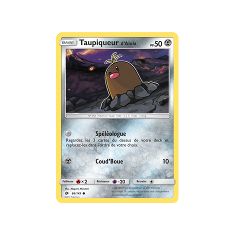 Taupiqueur d'Alola 86/149 : Joyau Commune de l'extension Pokémon Soleil et Lune (JCC)