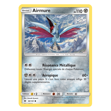 Airmure 88/149 : Joyau Commune de l'extension Pokémon Soleil et Lune (JCC)