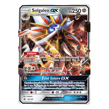 Découvrez Solgaleo, carte Holographique rare GX de la série Soleil et Lune (JCC)