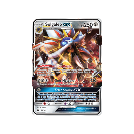 Découvrez Solgaleo, carte Holographique rare GX de la série Soleil et Lune (JCC)