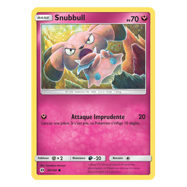 Découvrez Snubbull, carte Commune de la série Soleil et Lune (JCC)