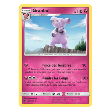 Découvrez Granbull, carte Peu commune de la série Soleil et Lune (JCC)