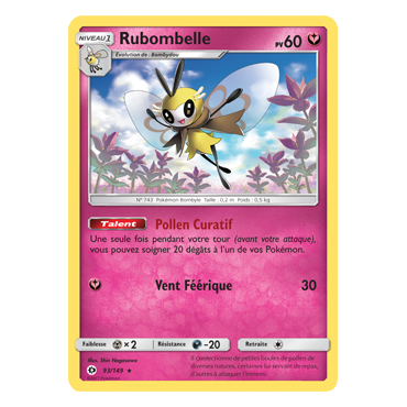 Découvrez Rubombelle, carte Holographique rare de la série Soleil et Lune (JCC)