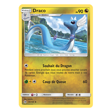 Découvrez Draco, carte Peu commune de la série Soleil et Lune (JCC)