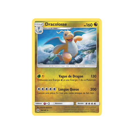 Carte Dracolosse - Holographique rare de Pokémon Soleil et Lune (JCC) 96/149