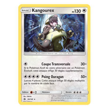 Découvrez Kangourex, carte Holographique rare de la série Soleil et Lune (JCC)