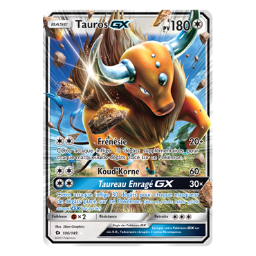 Découvrez Tauros, carte Holographique rare GX de la série Soleil et Lune (JCC)