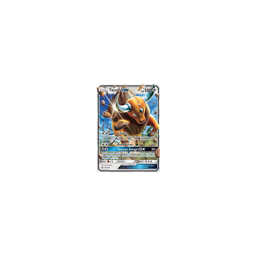 Découvrez Tauros, carte Holographique rare GX de la série Soleil et Lune (JCC)