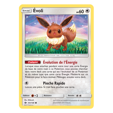 Découvrez Évoli, carte Commune de la série Soleil et Lune (JCC)